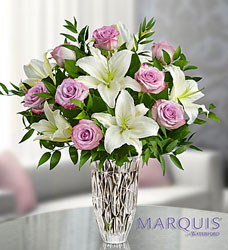 Marquis by Waterford Purple Rose & Lily Bouquet Flower Power, Florist Davenport FL